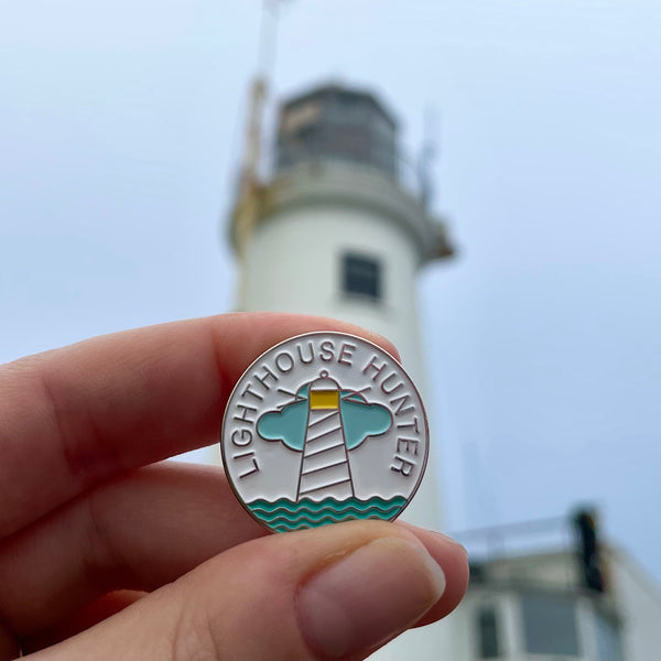 Lighthouse Hunter Enamel Pin Badge at lighthouse Kate Wimbush
