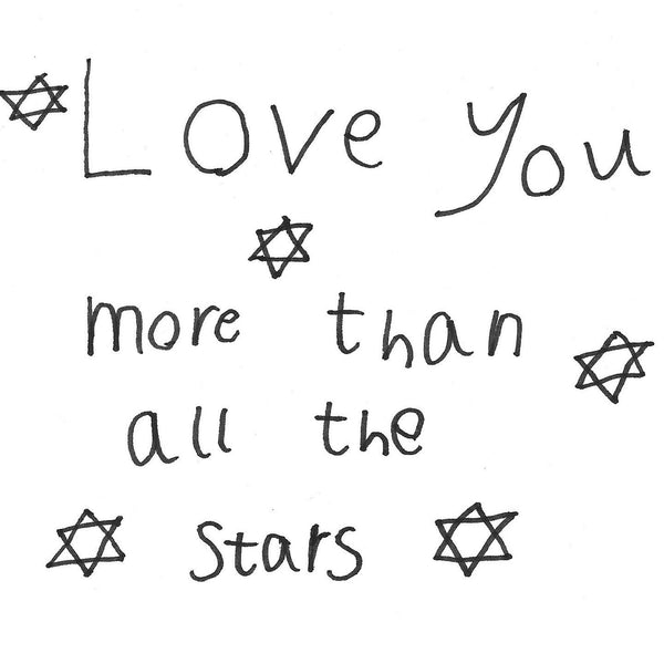 Love You More Than All the Stars drawn by Evie aged 7