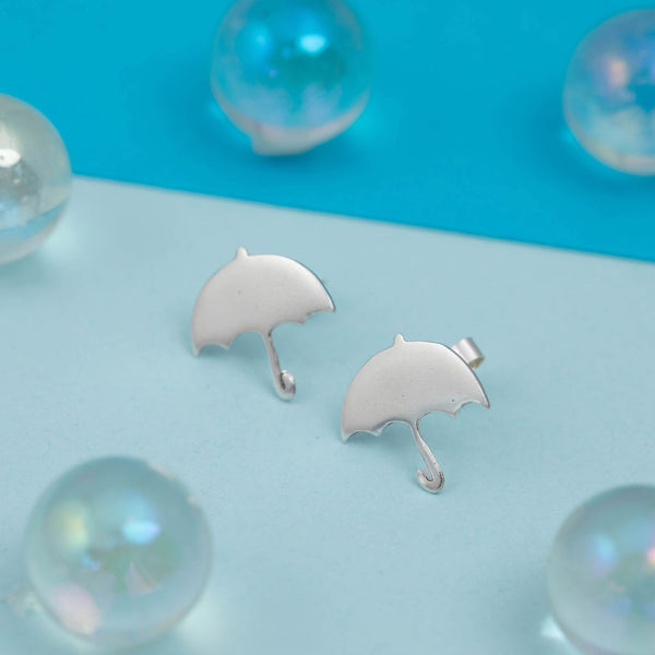 Solid Silver Umbrella Stud Earrings Kate Wimbush Jewellery