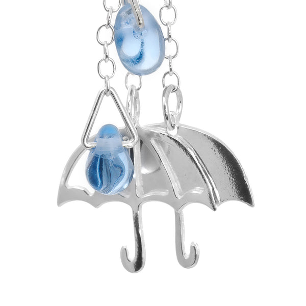 Silver umbrella charms by Kate Wimbush Jewellery