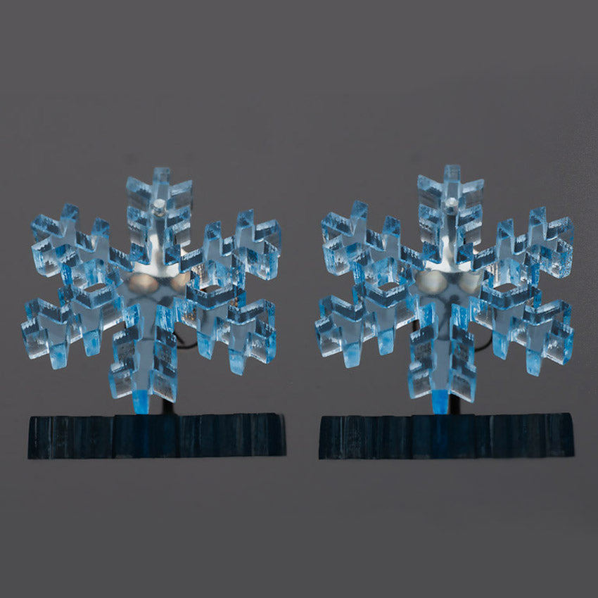 Blue Perspex Snowflake Studs with silver posts and butterfly backs, Kate Wimbush Jewellery