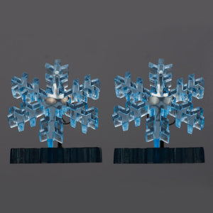Blue Perspex Snowflake Studs with silver posts and butterfly backs, Kate Wimbush Jewellery