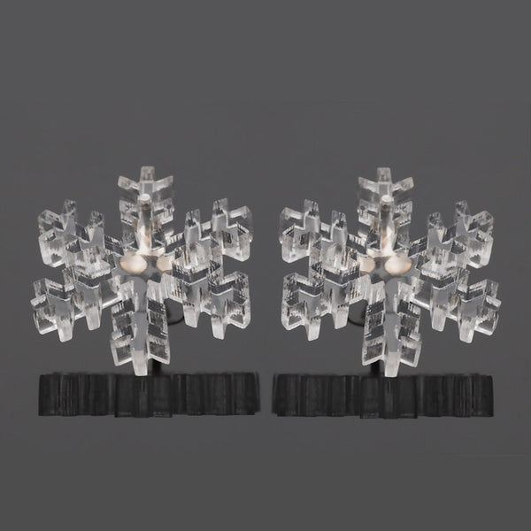Clear Perspex Snowflake Studs with silver posts and butterfly backs, Kate Wimbush Jewellery