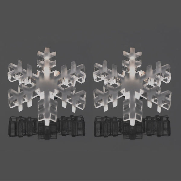 Frosted Perspex Snowflake Studs with silver posts and butterfly backs, Kate Wimbush Jewellery
