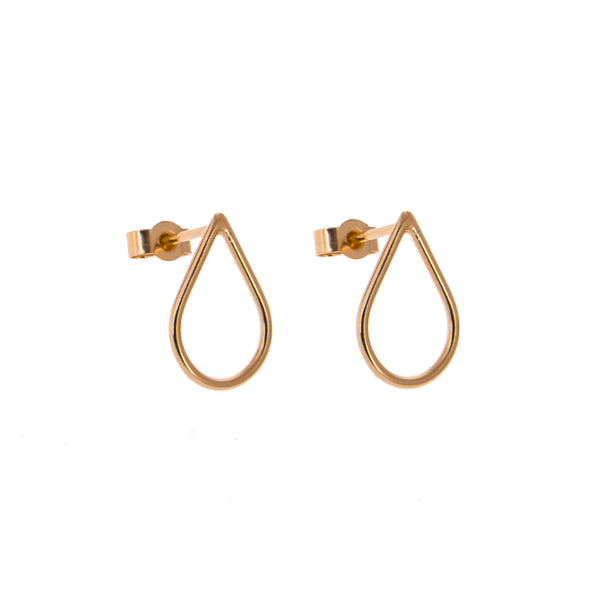 Gold Plated Silver Raindrop Studs, Kate Wimbush Jewellery