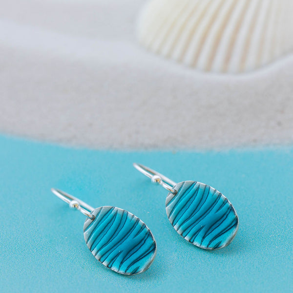 Oval Ripple Drop Earrings
