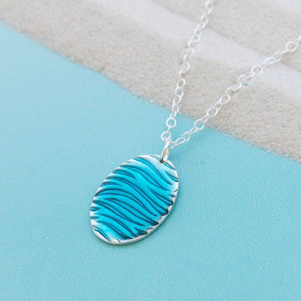 Oval Resin Ripple Pendant