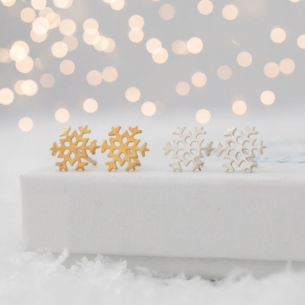 Silver Snowflake Studs