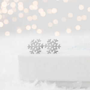 Silver Snowflake Studs