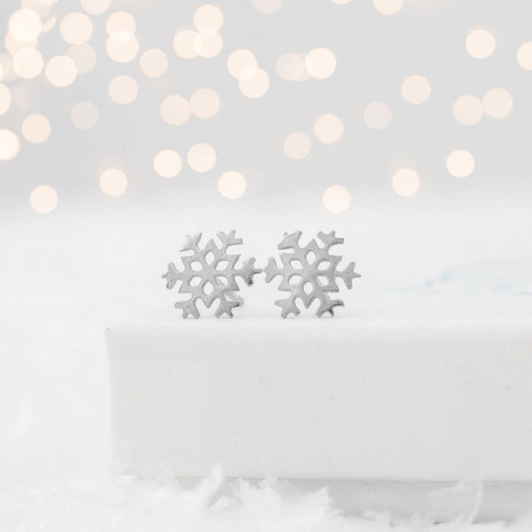 Silver Snowflake Studs