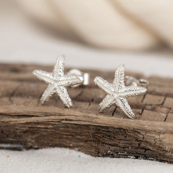 Large Silver Starfish Stud Earrings Kate Wimbush Jewellery
