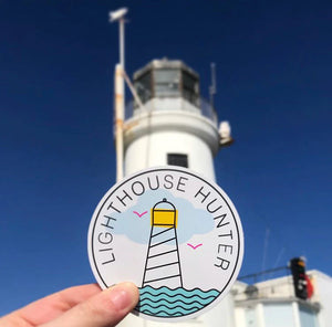 Lighthouse Hunter Vinyl Window Sticker at Scarborough Lighthouse Kate Wimbush Jewellery