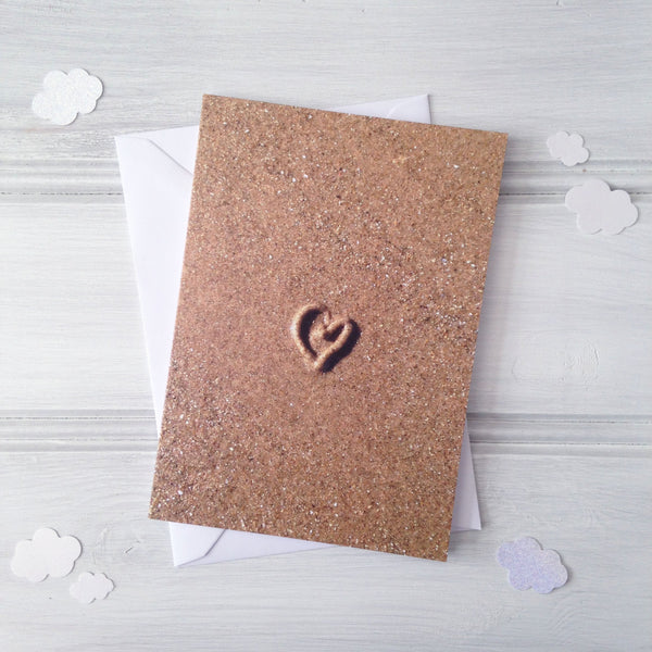 Sand Love Worm Note card and envelope photography by Kate Wimbush Jewellery