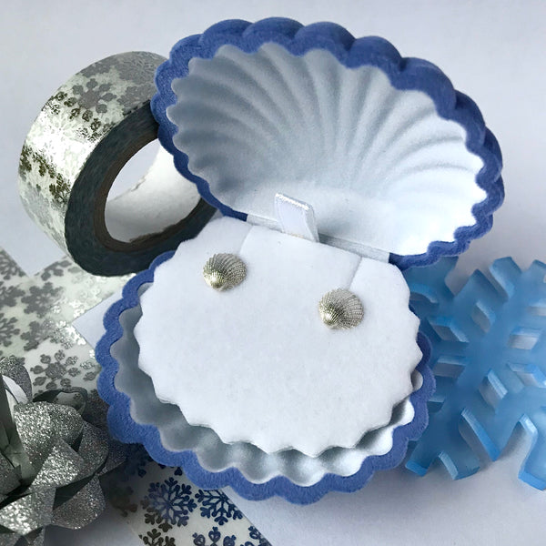 Blue Scallop Earring Gift Box
