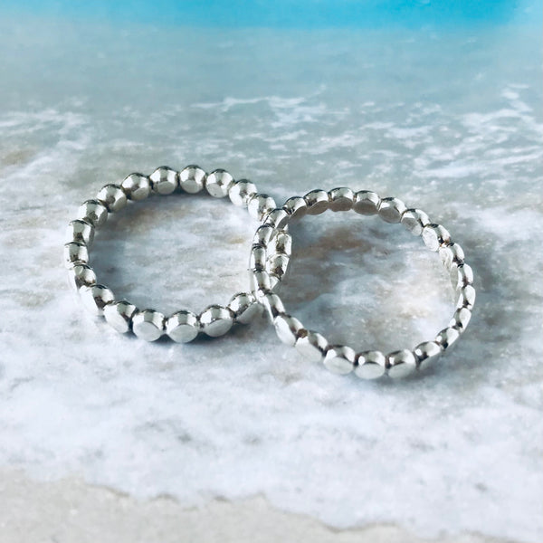 two silver bobble rings, Kate Wimbush jewellery