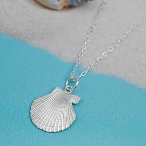Small Silver Clam Shell seashell pendant gift Kate Wimbush Jewellery