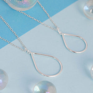 Large and Small Silver Raindrop Pendants on Trace Chain by Kate Wimbush Jewellery