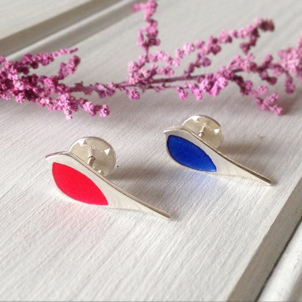 Silver Red Robin Lapel Pin brooch by Kate Wimbush Jewellery 