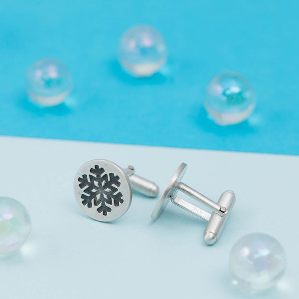 Silver Snowflake Cufflinks winter gift kate wimbush jewellery
