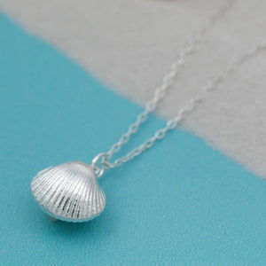 Solid Silver Cockle Shell Pendant Necklace Kate Wimbush Jewellery