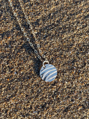 Tiny Gold Ripple Pendant