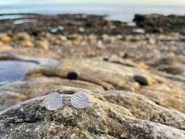 Silver Ripple Studs